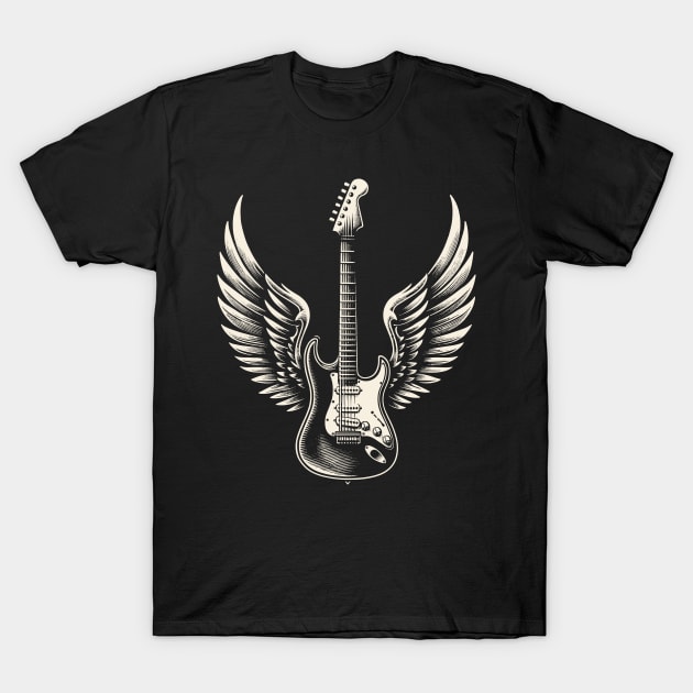 winged guitar T-Shirt by Yopi